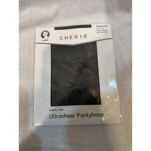 Vintage Pantyhose Cherie Ultra Sheer Pantyhose Size M 120-135 Lbs Off Black